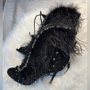 Velvet black zanotti high heels